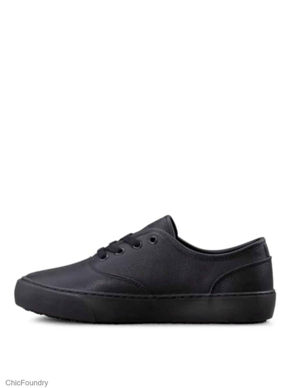 Slip-Resistant Leather Work Sneakers for Women Lace-Up Comfort